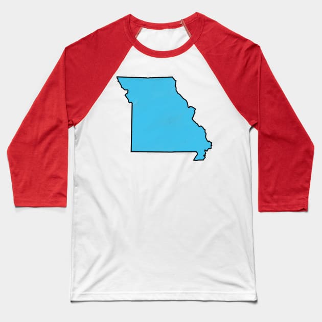 Missouri - Blue Outline Baseball T-Shirt by loudestkitten